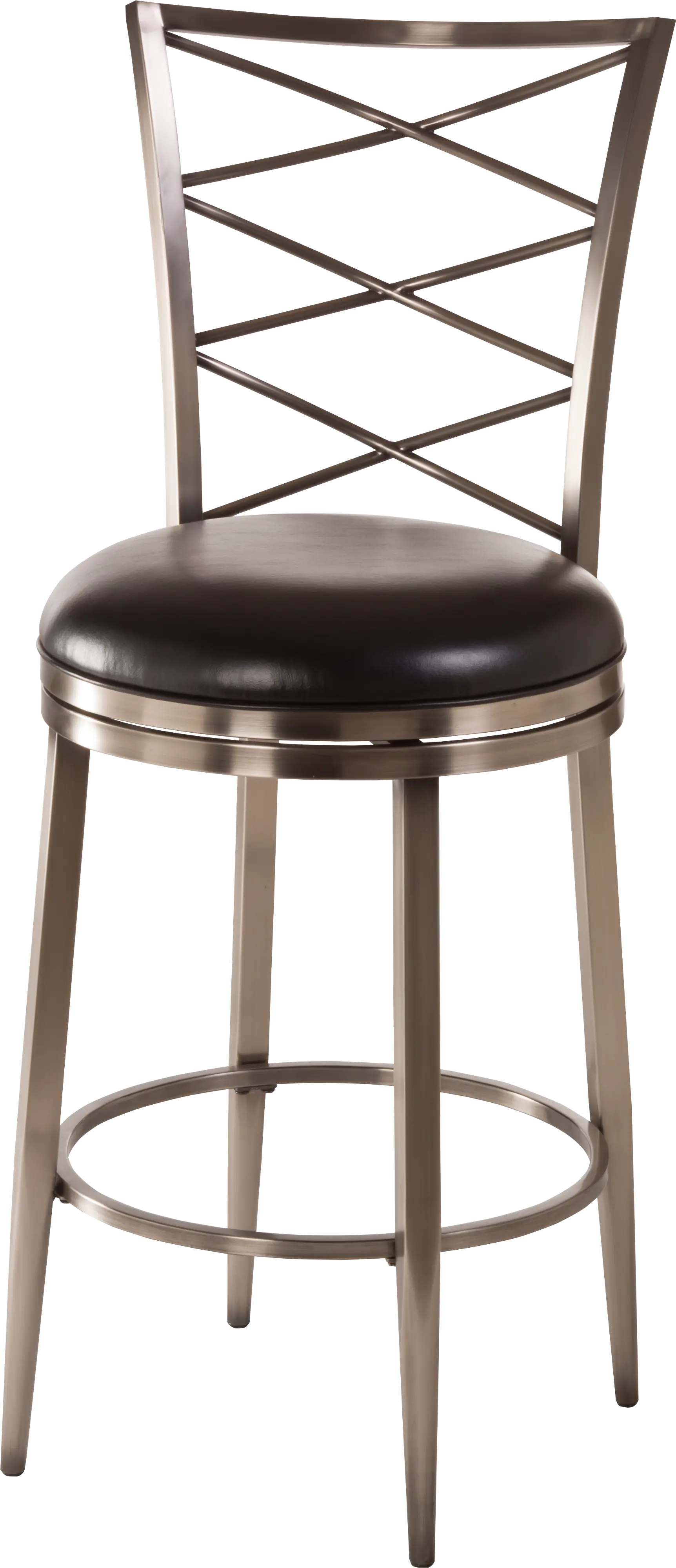 Contemporary Pewter Gray Swivel Bar Stool - Harlow-3