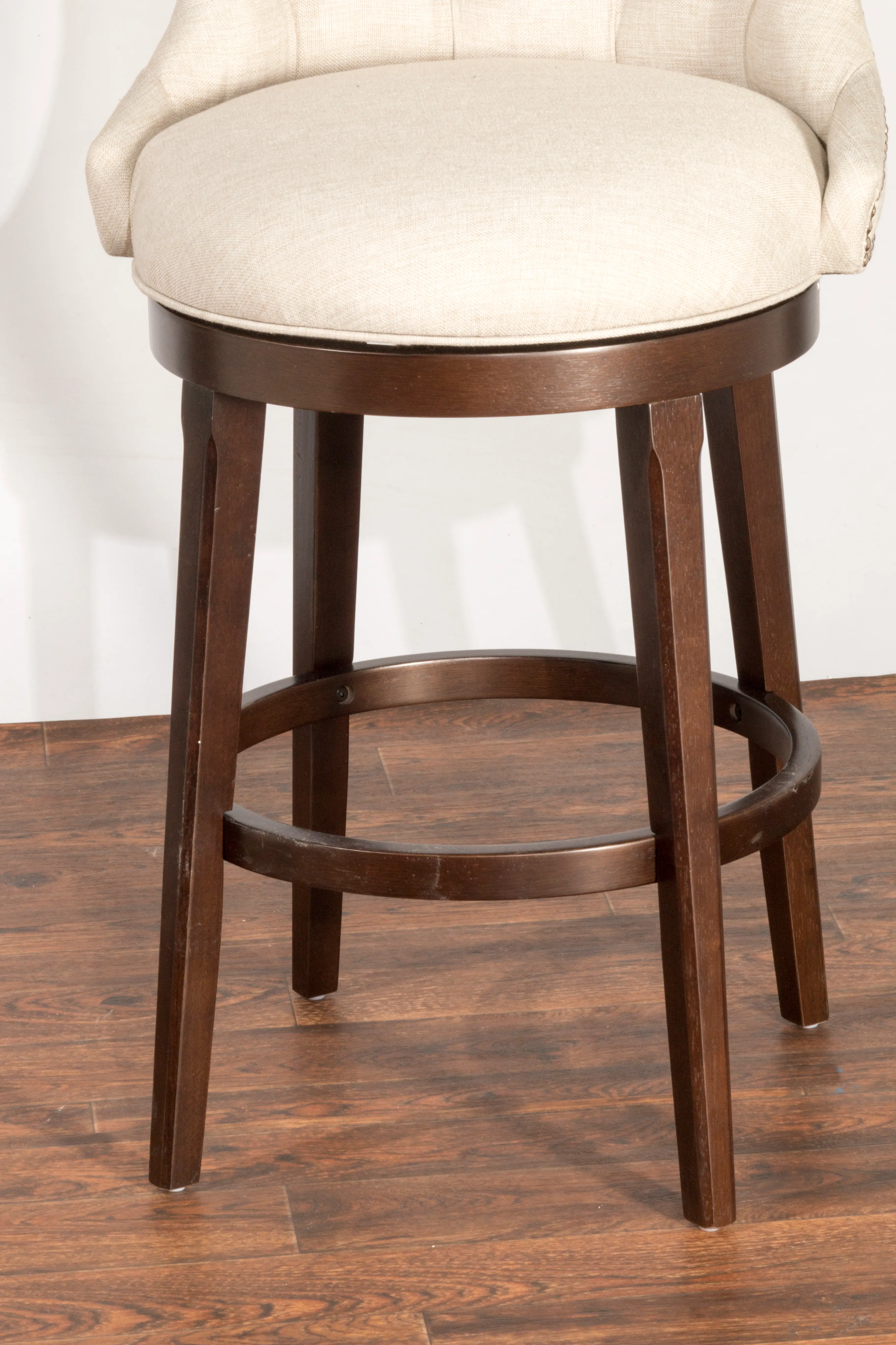 Cream Upholstered Swivel Bar Stool - Halbrooke-2