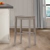 Farmhouse Aged Gray Saddle Bar Stool - Fiddler