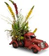 Red Truck Faux Flower Arrangement