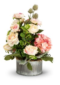 22 Inch Pink Faux Floral Arrangement-2