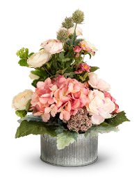 22 Inch Pink Faux Floral Arrangement-3