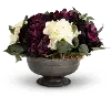 Clearance Faux Plum Hydrangea Bowl Floral Arrangement