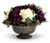 Faux Plum Hydrangea Bowl Floral Arrangement