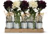 Faux Purple and Cream Hydrangea 5 Bottle Arrangement