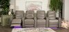 Pewter Gray Leather-Match 4 Piece Home Theater Seating - Beckett