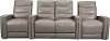 Pewter Gray Leather-Match 3 Piece Home Theater Seating - Beckett
