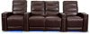 Wine Red Leather-Match 3 Piece Home Theater Seating - Beckett