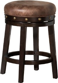 5990-826 Dark Brown Swivel Counter Height Stool - Benard