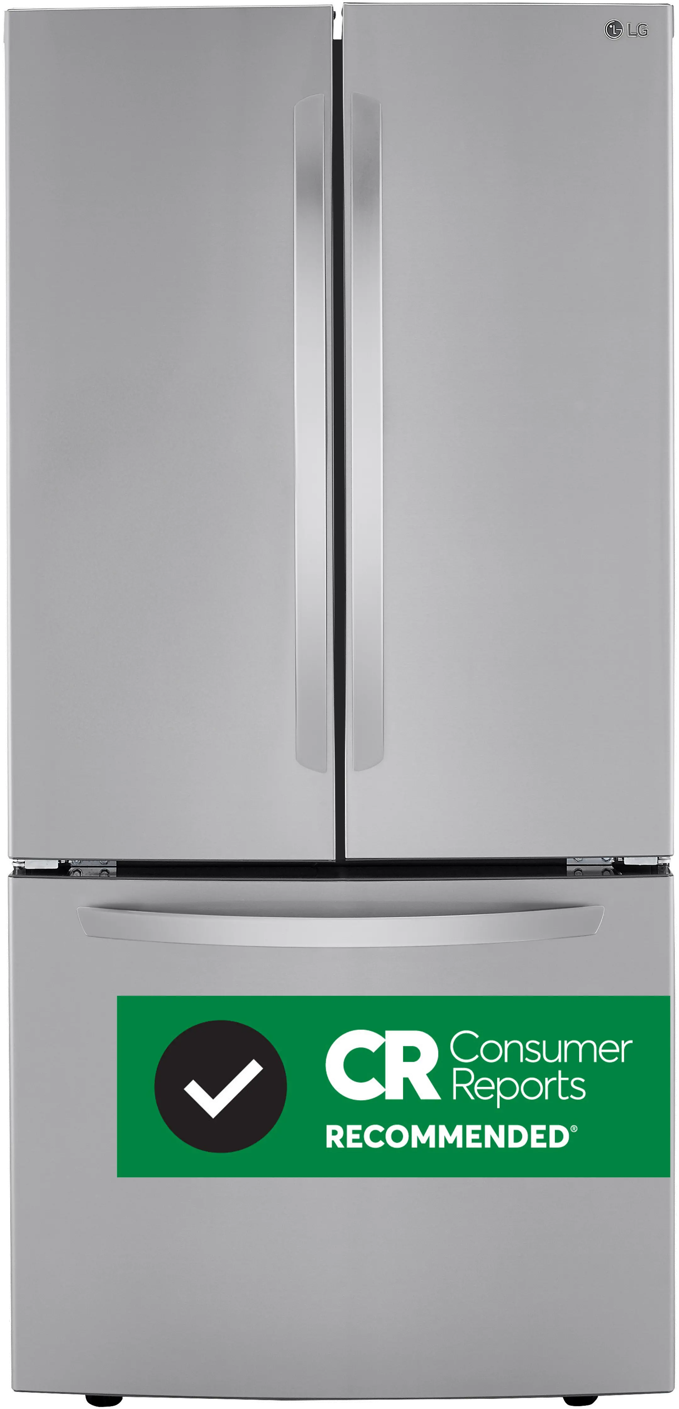 LRFCS25D3S LG 25.2 cu ft French Door Refrigerator - 33 W Stainless Steel-1