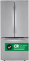 LRFCS25D3S LG 25.2 cu ft French Door Refrigerator - 33 W Stainless Steel
