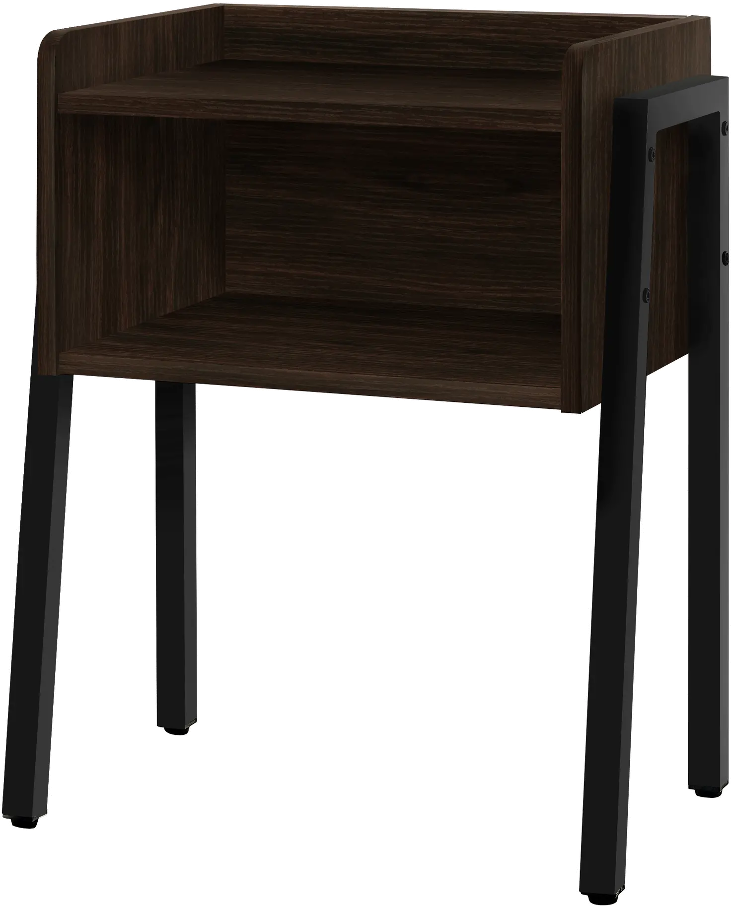 Contemporary Espresso and Black End Table - Mavis-3