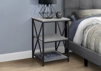 Gray and Black End Table - X Frame-2