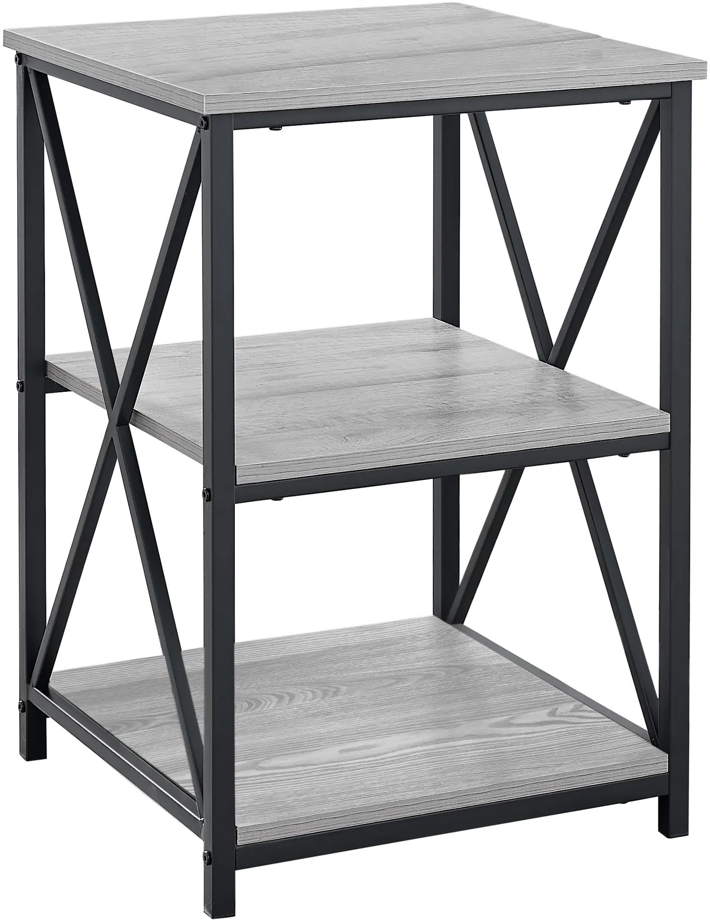 Gray and Black End Table - X Frame-3
