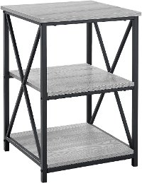 Gray and Black End Table - X Frame-3