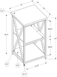 Gray and Black End Table - X Frame-5