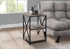 Gray and Taupe End Table - X Frame