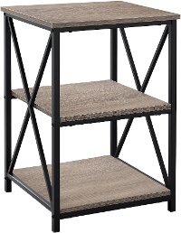 Taupe and Gray End Table - X Frame-3