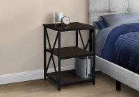 Contemporary Black and Espresso End Table - X Frame-2