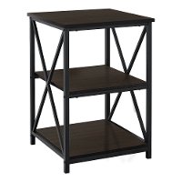 Contemporary Black and Espresso End Table - X Frame-3