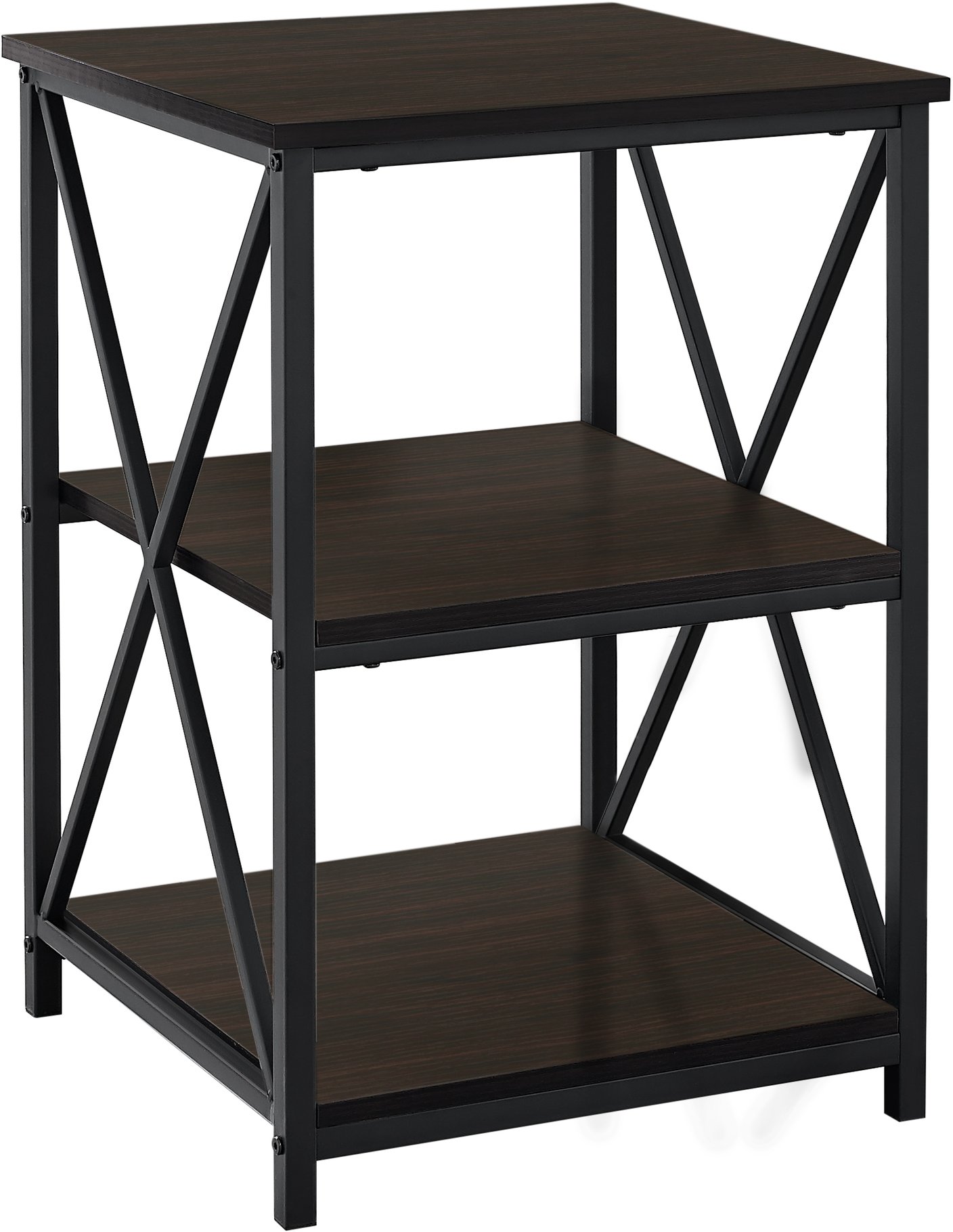 Espresso and Black End Table - X Frame-3