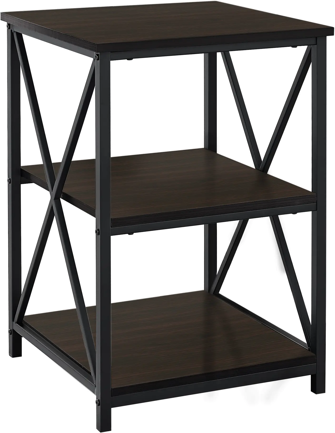 Espresso and Black End Table - X Frame-3