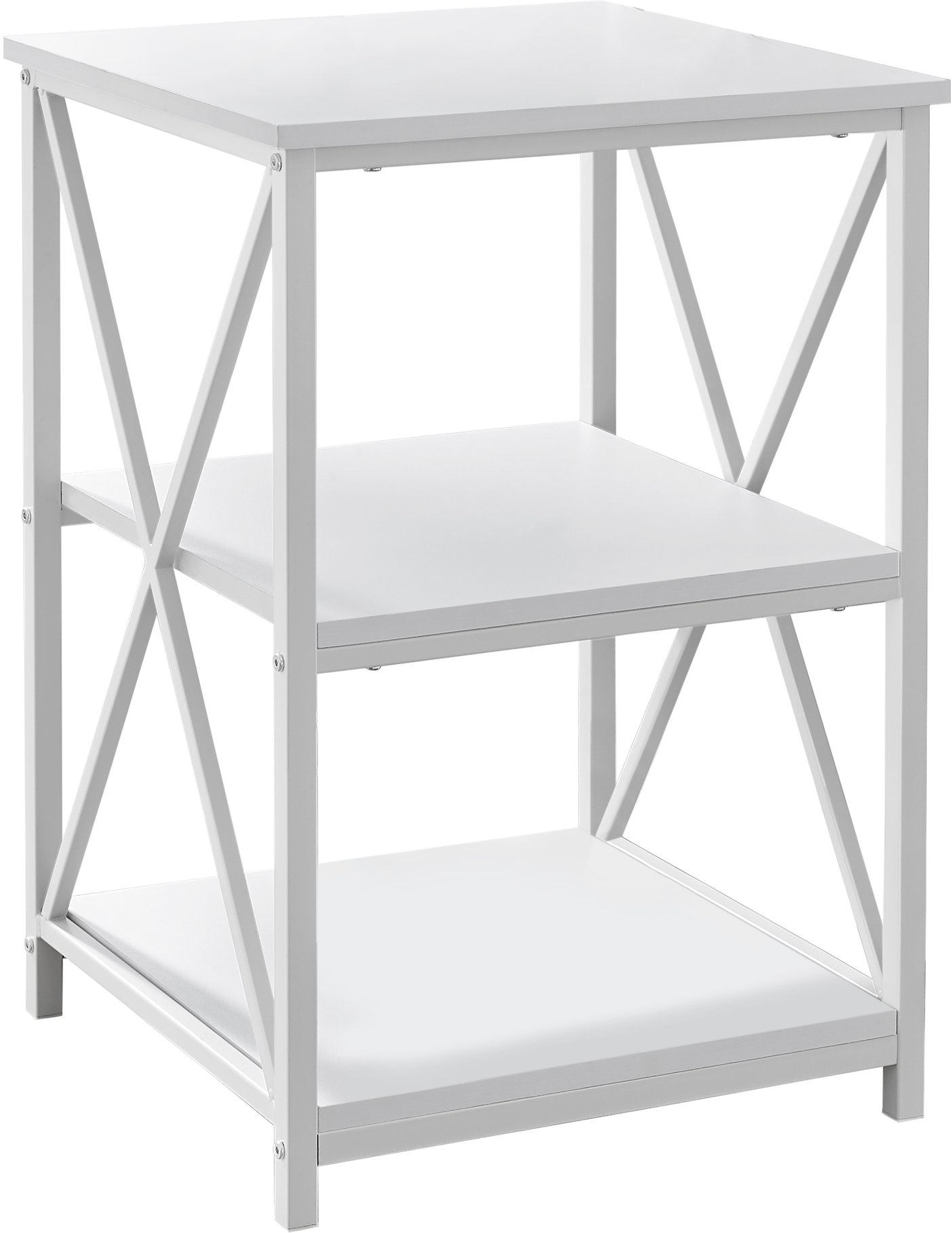 Contemporary White End Table - X Frame-3