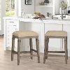 4745-826 Distressed Gray Backless Counter Height Stool - Arabella