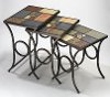 61713 Mosaic Black/Gold Nesting Tables - Pompei