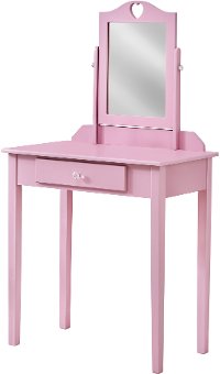 Contemporary Pink Vanity with Mirror-3