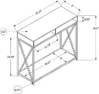Espresso Sofa Table - Hawk-5