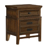 Traditional Brown Cherry Nightstand - Frankie