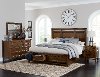 Traditional Brown Cherry 4 Piece Queen Bedroom Set - Frankie