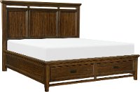 Traditional Brown Cherry Queen Storage Bed - Frankie