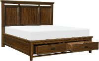 Traditional Brown Cherry Queen Storage Bed - Frankie-3