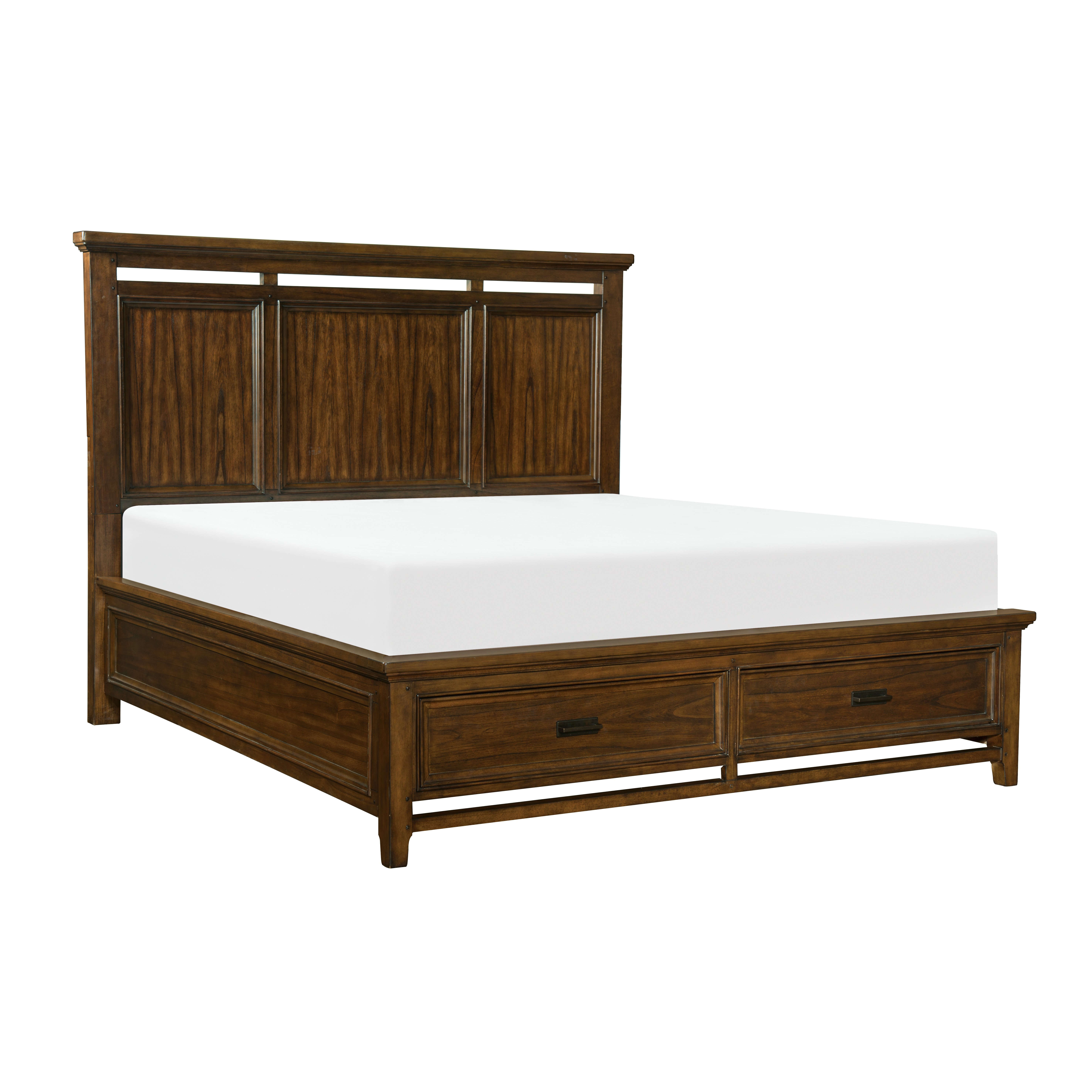 Traditional Brown Cherry King Storage Bed - Frankie-1