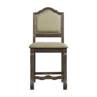 Traditional Chocolate Brown 24 Inch Upholstered Counter Height Stool - Cate-4