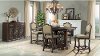 Clearance Traditional Chocolate Brown 5 Piece Counter Height Dining Room Set - Cate
