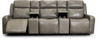 Slate Gray Leather-Match 5 Piece Power Home Theater Seating - Stratus-1