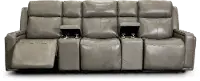 Slate Gray Leather-Match 5 Piece Power Home Theater Seating - Stratus