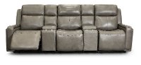 Slate Gray Leather-Match 5 Piece Power Home Theater Seating - Stratus-3