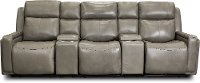 Slate Gray Leather-Match 5 Piece Power Home Theater Seating - Stratus-4