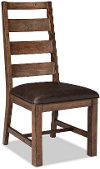 Rustic Brown Upholstered Ladderback Dining Room Chair - Tana