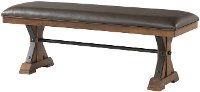 Rustic Brown Upholstered Dining Room Bench - Tana