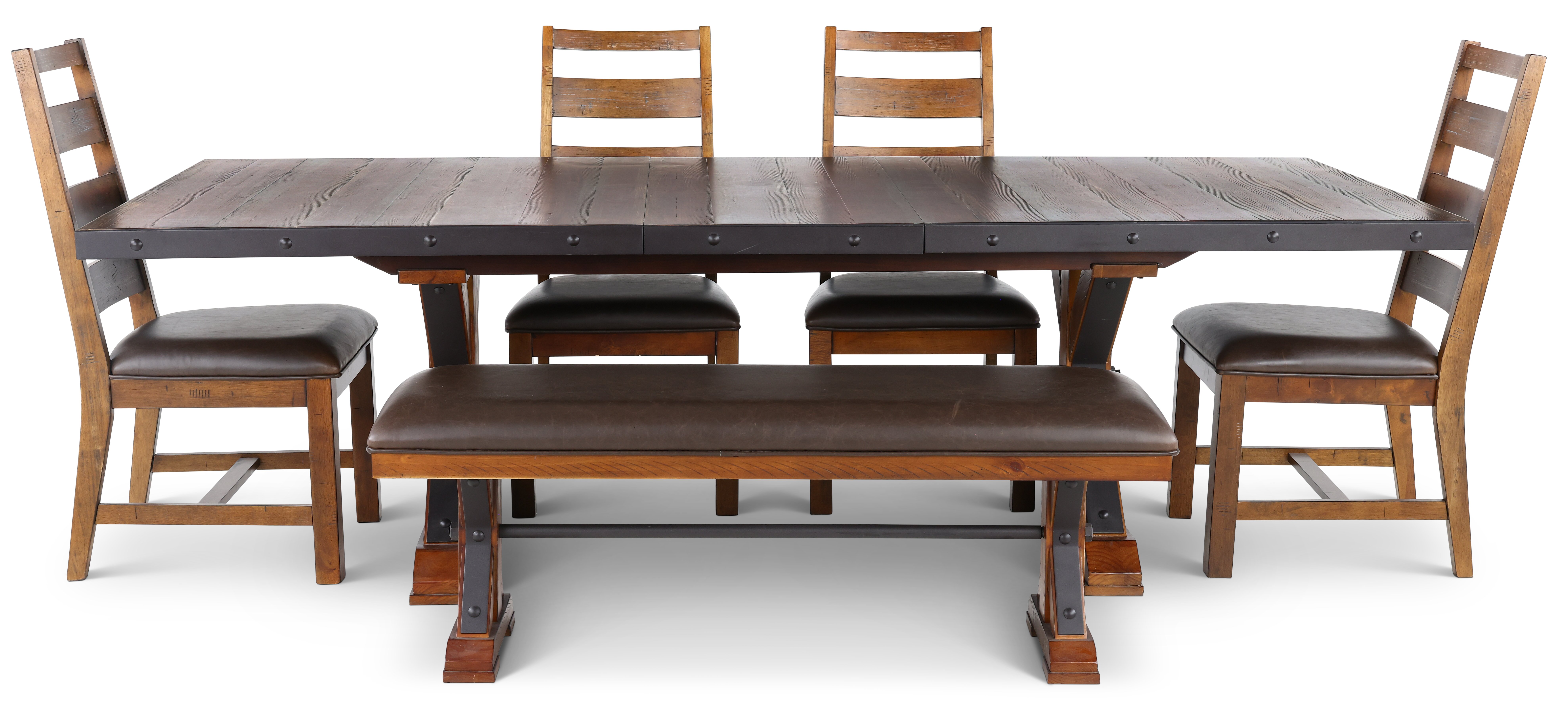 Rustic Brown 6 Piece Dining Room Set - Tana-1