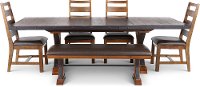 Rustic Brown 6 Piece Dining Room Set - Tana-1