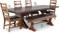 Rustic Brown 6 Piece Dining Room Set - Tana-3