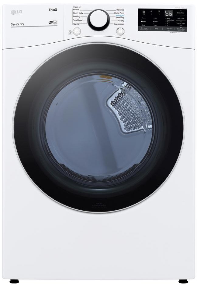 DLE3600W LG Ultra Large Capacity Smart Front Load Electric Dryer with Built-In Intelligence - 7.4 cu. ft. White-1