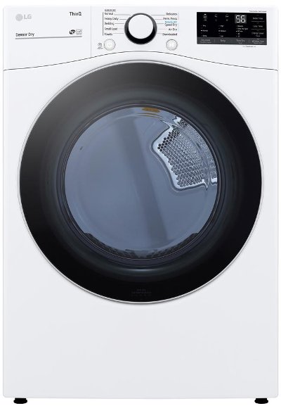 DLE3600W LG Ultra Large Capacity Smart Front Load Electric Dryer with Built-In Intelligence - 7.4 cu. ft. White