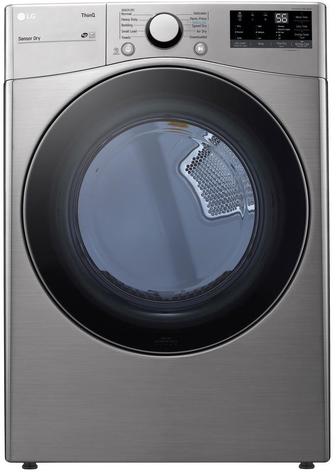 DLE3600V LG Ultra Large Capacity Smart Front Load Electric Dryer with Built-In Intelligence - 7.4 cu. ft. Graphite Steel-1